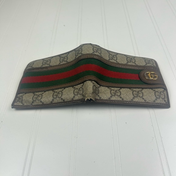 Gucci Ebony Horsebit Green and Red Webbed Unisex Wallet - Picture 7 of 15